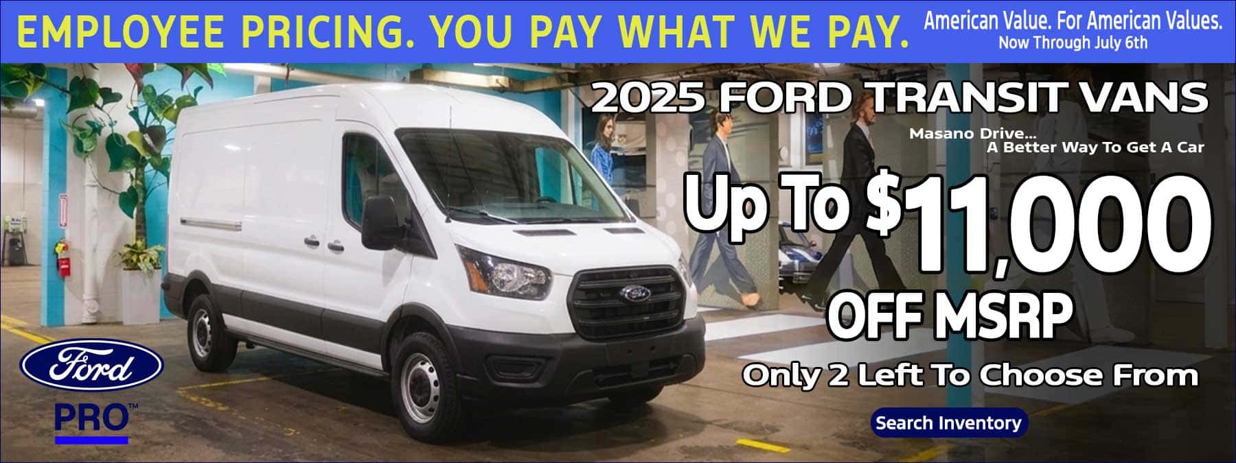 Leftover 2025 Transit Vans in Reading, PA at Tom Masano Ford near me