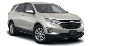 A white 2021 Chevy Equinox LT is angled right.