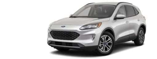 A white 2021 Ford Escape SEL is angled left.