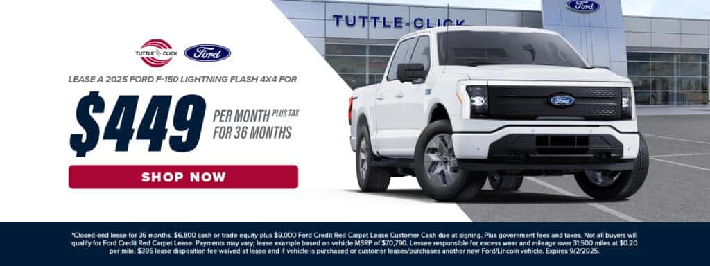 $449/mo lease for 36 months on 2025 Ford F-150 Lightning Flash 4x4