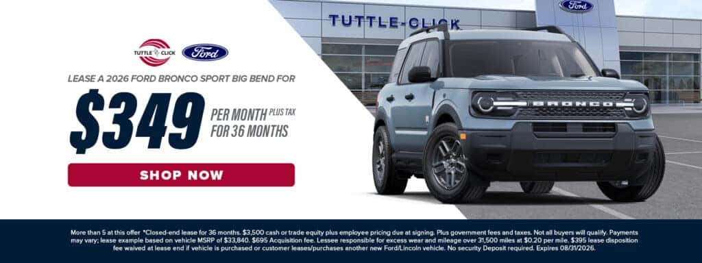 LEASE A 2026 ford Bronco sport big bend 