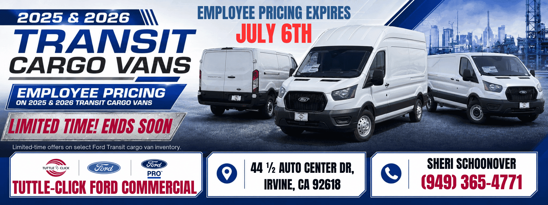 Transit employee pricing sale near Irvine Ca
