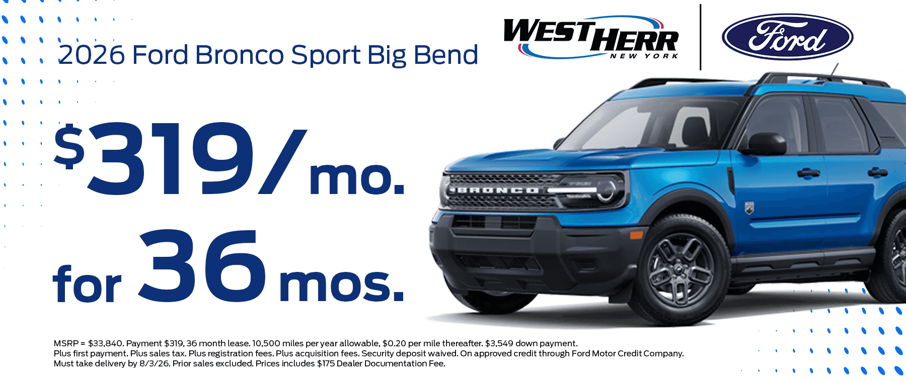 Ford Bronco Sport Big Bend Lease