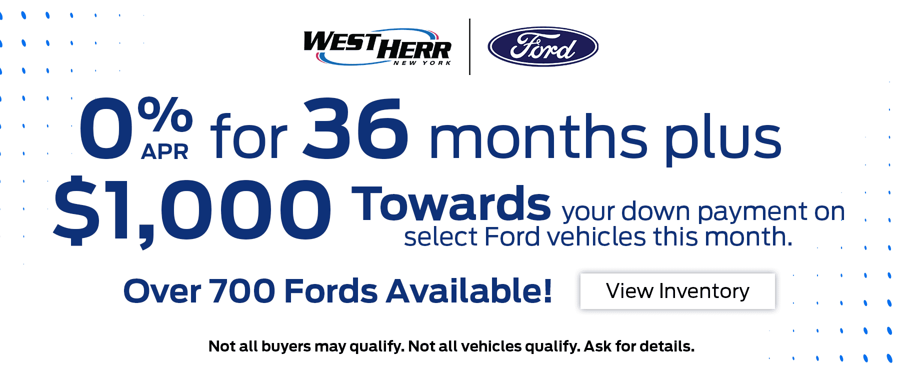 0% for 36 months Financing offer at West Herr Ford!