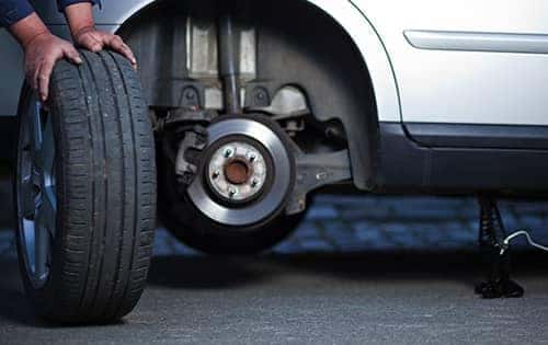 tire being put on