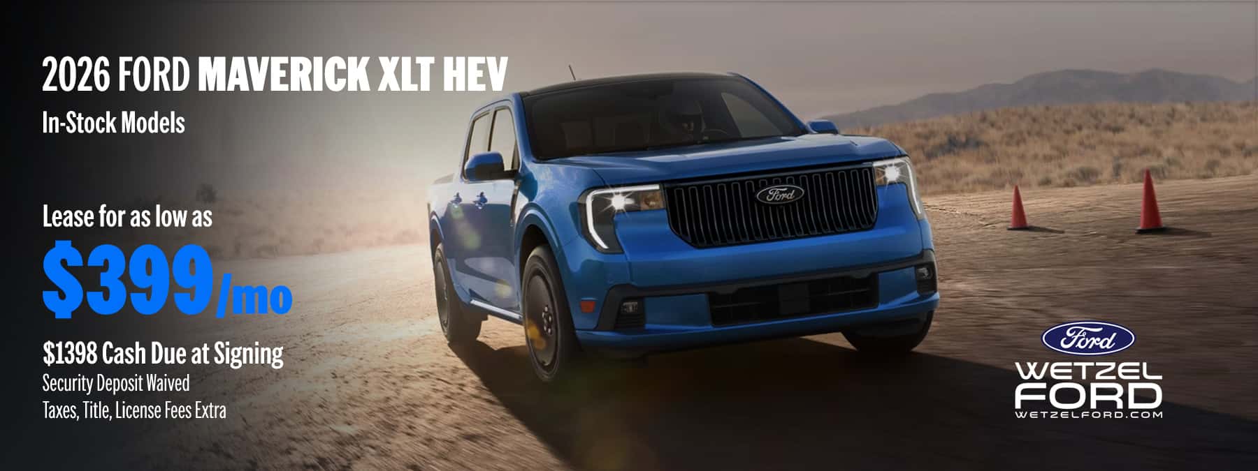 2026 Ford Maverick XLT HEV $399 /mo. for 36 mos.