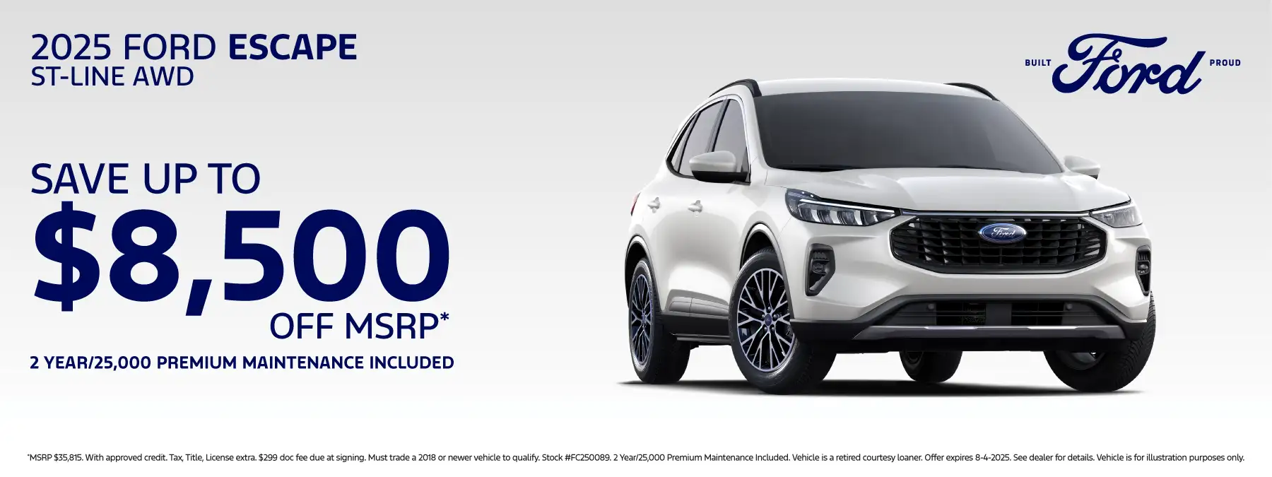 2025 Ford Escape FC250089 - Save up to $8,500 off MSRP*