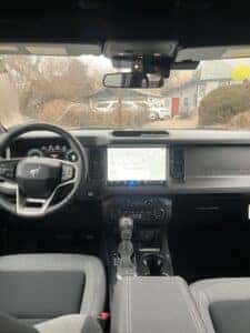 Ford Bronco interior with large touchscreen display