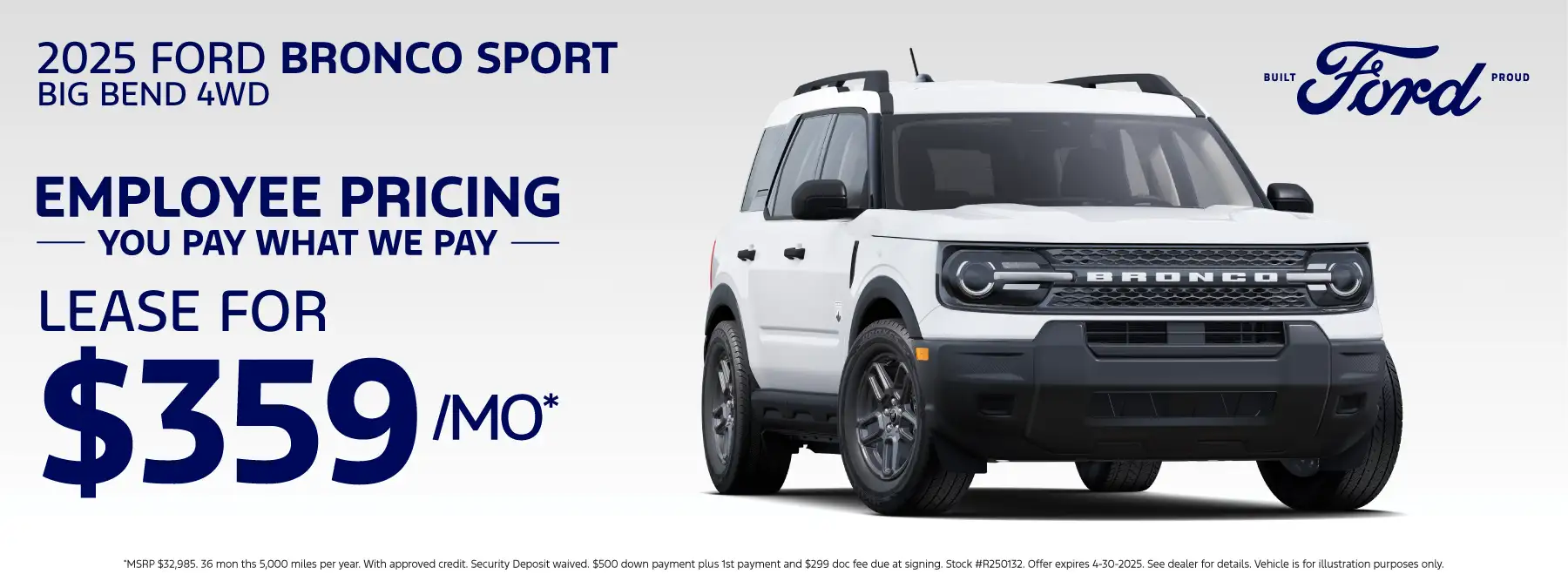 2025 Ford Bronco Sport Big Bend - Lease for $359 a month*